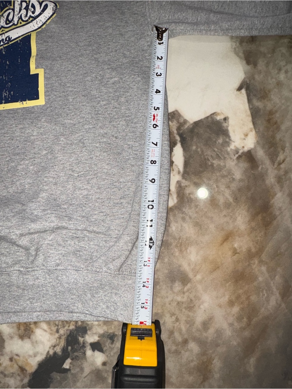 Gildan Gray Crewneck Sweatshirt with Navy & Yellow 'N' Graphic - Picture 5 of 13
